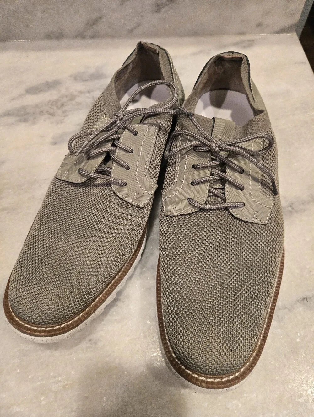 Johnston & Murphy Gray Knit Oxford Shoes 10.5 Usa